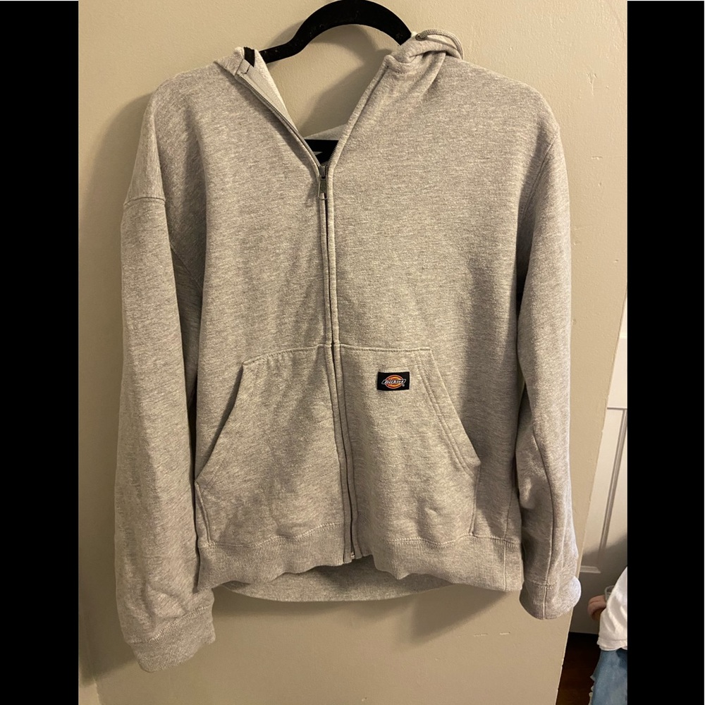 grey dickies zip up sweatshirt